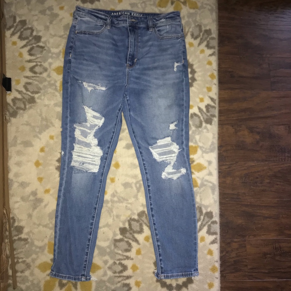 American Eagle Super High Rise Jeggings 14 short